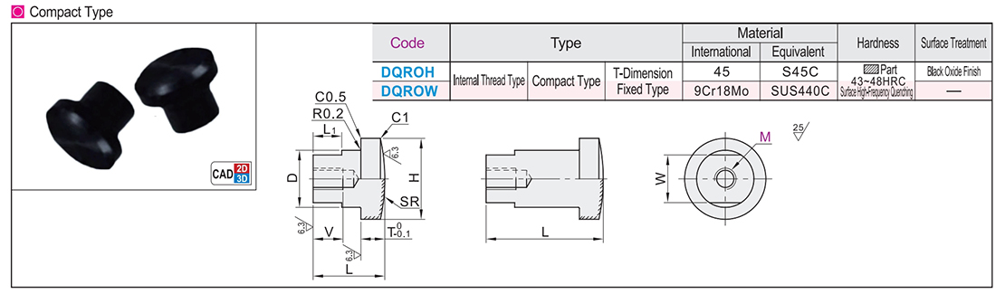 Floating joint (single piece) Cylinder connector internal thread type/compact typeTexture map