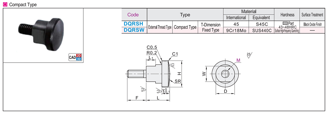 Floating joint (single piece) Cylinder connector external thread type/compact typeTexture map