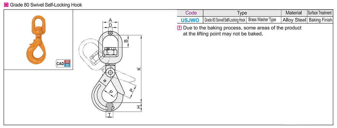 Class 80 rotary self-locking hookTexture map