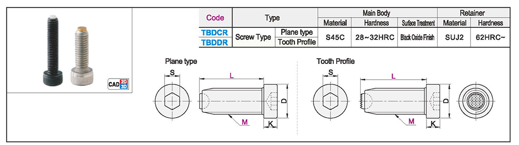 Moving ball positioning screw screw typeTexture map