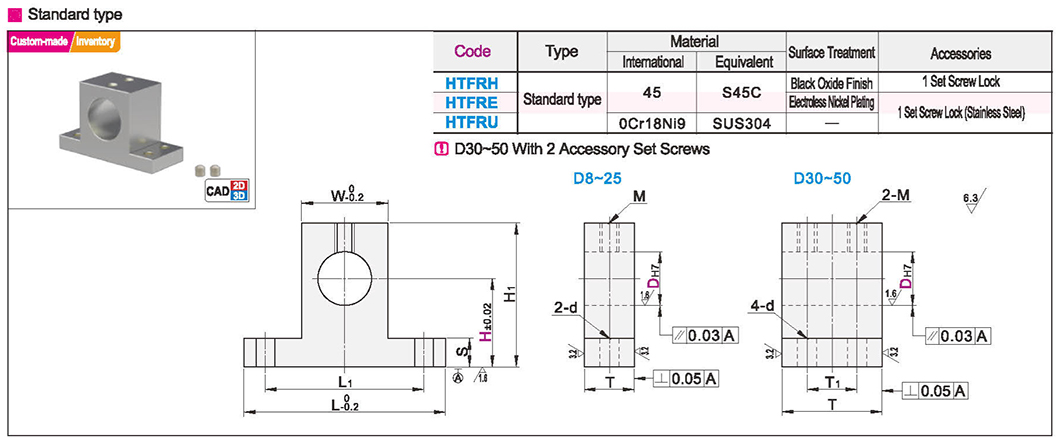 Thickened T-shaped guide shaft support standard typeTexture map