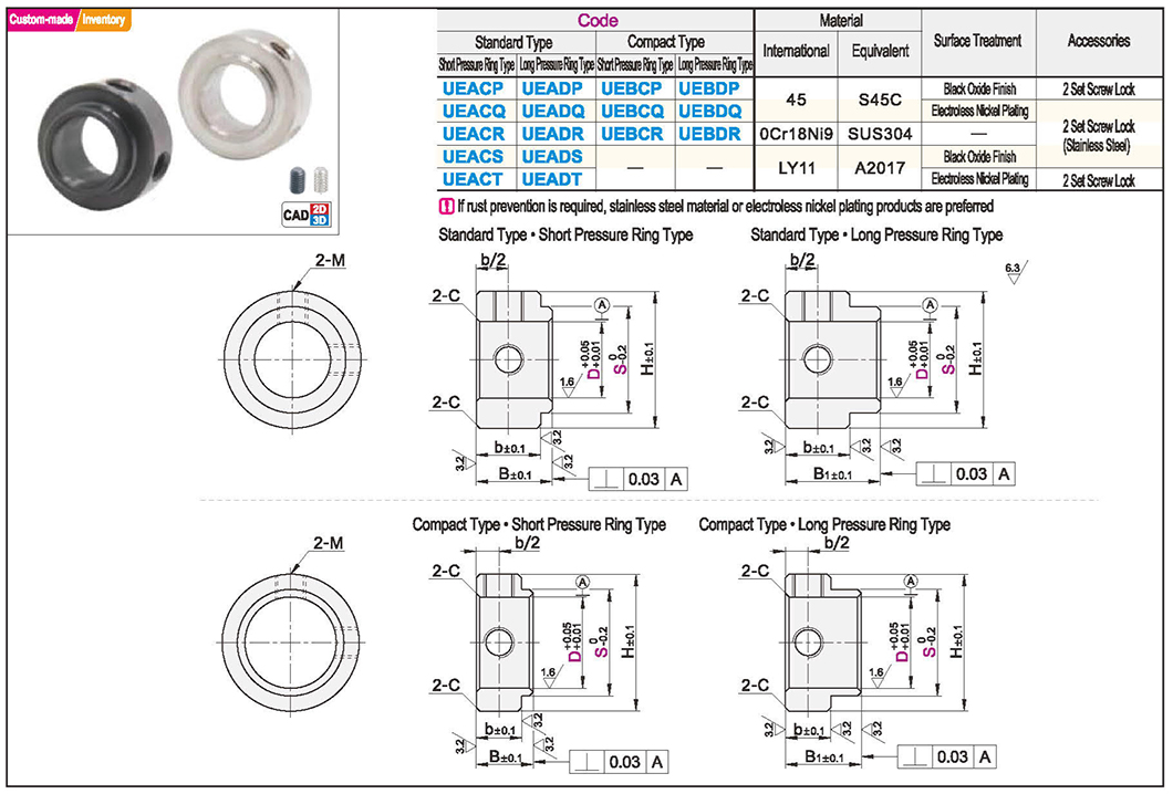Bearing retaining ring set screw locking typeTexture map