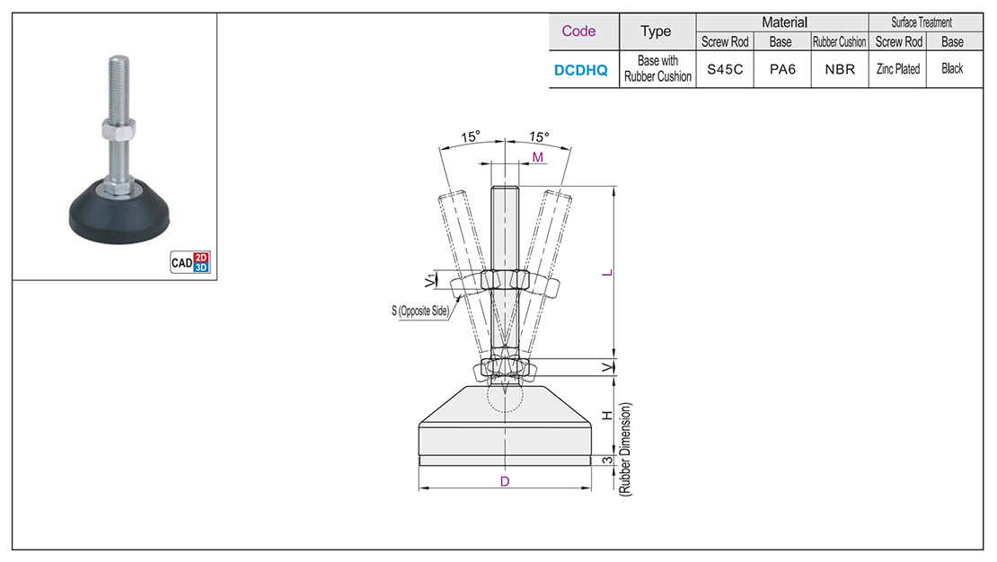 Light load type foot cup universal adjustable type with rubber cushion base typeTexture map