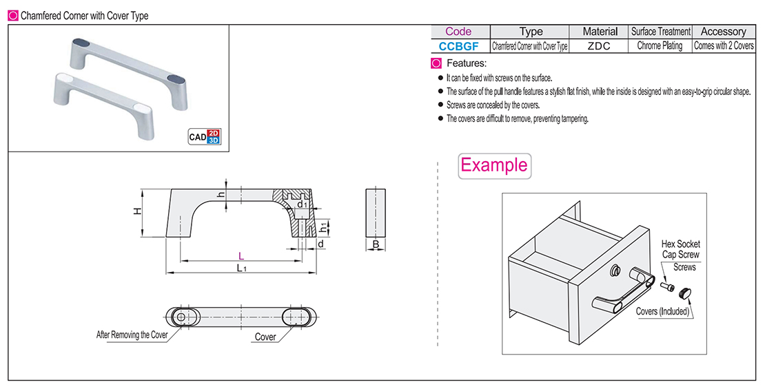 Angle with cover type square handle external mounting typeTexture map