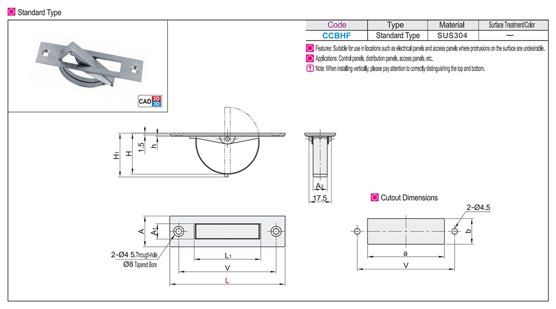 Standard rotary handle external mounting typeTexture map
