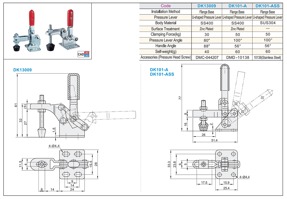 Quick clamp vertical compression type flange baseTexture map