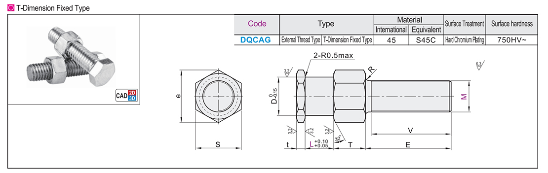 Floating joint simple connection type external thread type :T size fixed typeTexture map