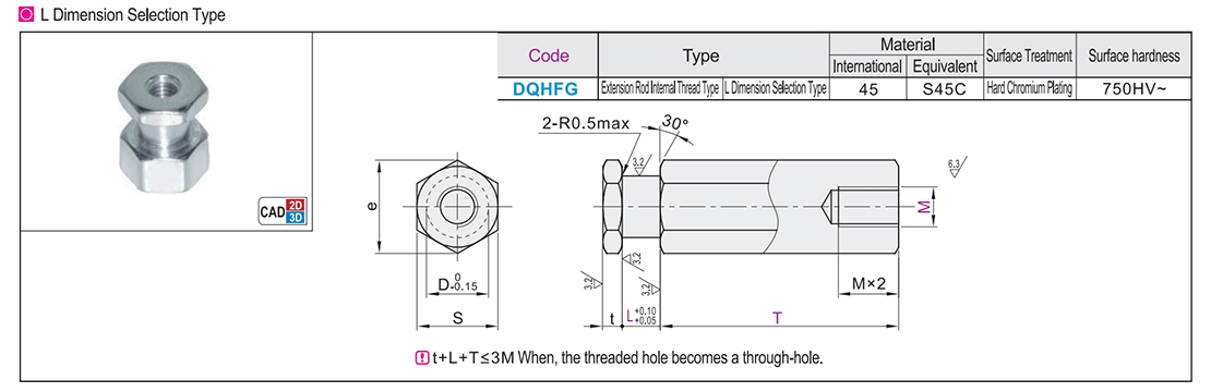 Floating joint simple connection extension rod inner thread L size selection typeTexture map