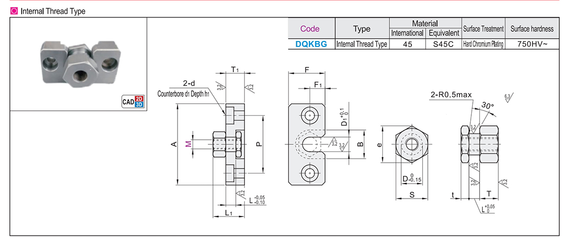 Floating joint simple connection type cylinder fitting internal thread typeTexture map