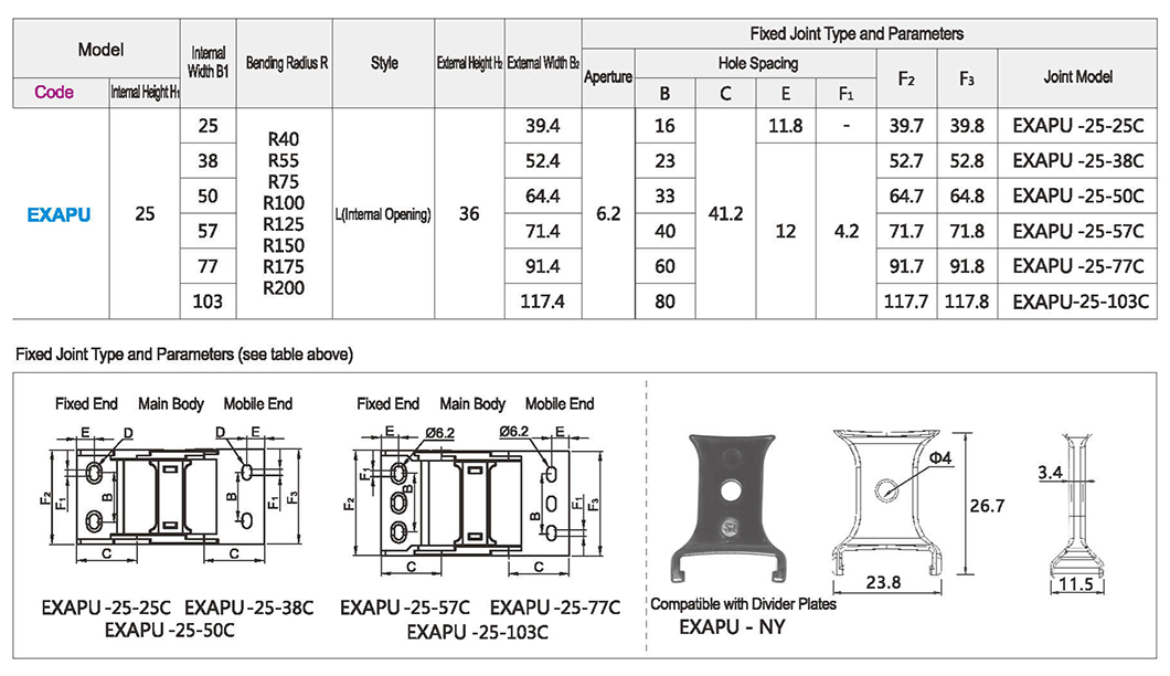 Small bridge tow chain on both sides open 25 seriesParametric diagram1