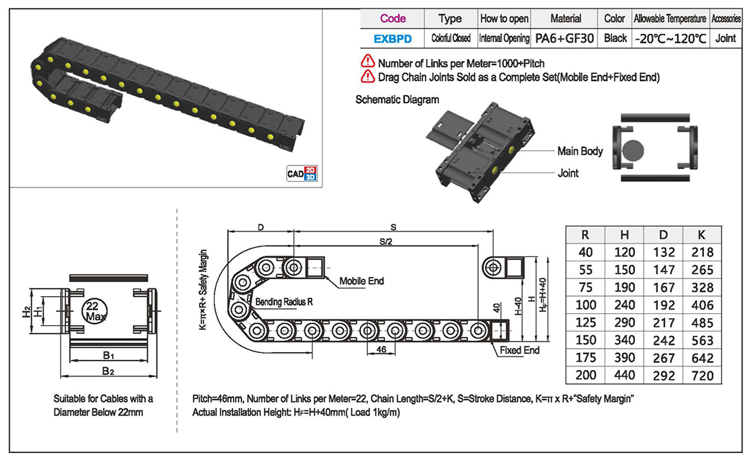 Enhanced closed tow chain on both sides open 25 seriesTexture map