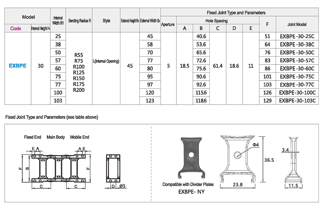 Enhanced bridge tow chain on both sides open 30 seriesParametric diagram1