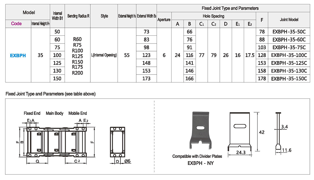 Enhanced closed tow chain on both sides open 35 seriesParametric diagram1