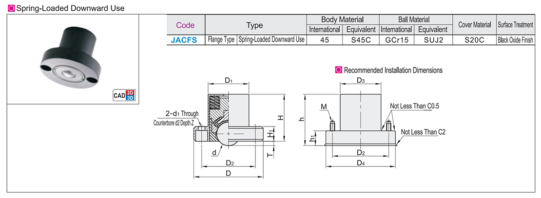 Steel cardan ball flange with spring downward use type turning typeTexture map