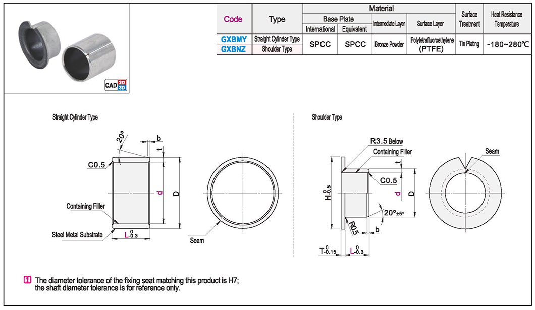 Oil-free bushing composite layer type: ordinary typeTexture map
